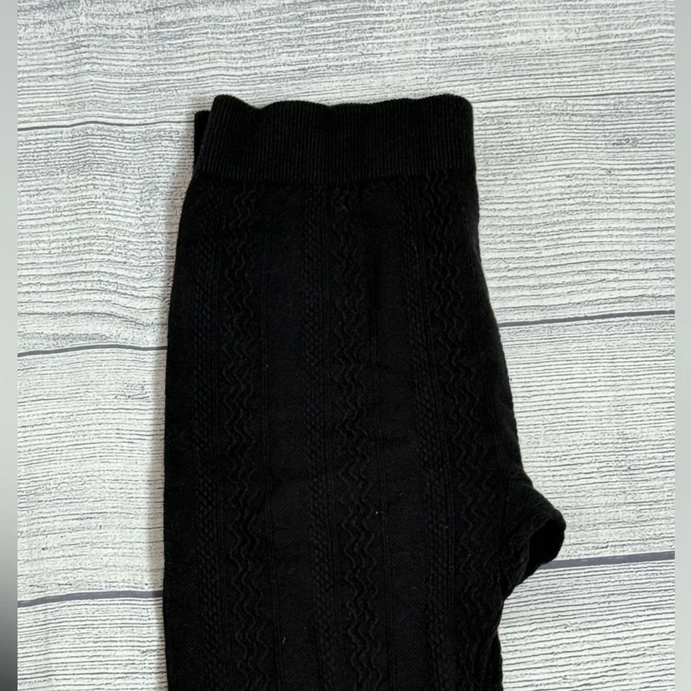 Faded Glory Thick Black Knit Leggings Size L/G (12-16)